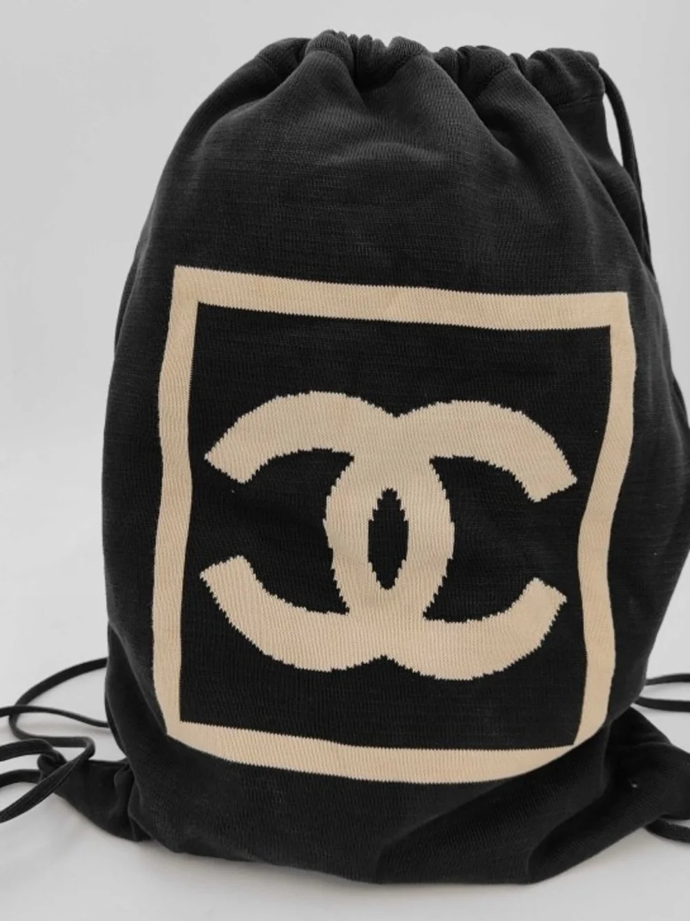 CHANEL Knit Logo CC Backpack
